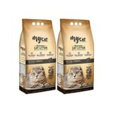 GenelTedarik Mycat Aktif Karbon Topaklaşan Bentonit Kedi Kumu 10 Lt X2 Adet Karbonlu Kedi Kumu