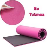 General 10 mm Yoga Spor Matı Çift Taraflı Kullanım Kaymaz Doku Esnek Dayanıklı Fitness Minderi - Çok Renkli