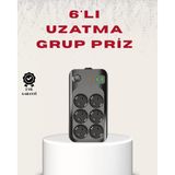 General 6’lı Grup Priz Termal Korumalı USB Type-C Çoklu Priz 2 Metre Kablo - Çok Renkli - Belirtilmemiş