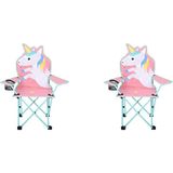 General Camp 2'li Set Unicorn Figürlü Katlanır Çocuk Oyun Kamp Sandalyesi