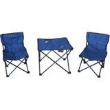 General Camp 8503 Mavi Sandalye Masa Seti Taşıma Çantalı 3 Parça Fonksiyonel Set - 45*45*40 cm