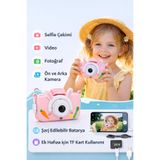 General Home Pink Bunny Kids Kamera & Fotoğraf Makinesi Boyun Askılı Silikon Kılıflı