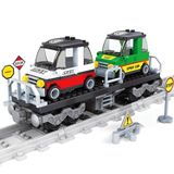 General Jim's Araba taşıma tren arabaları 186 parça modüler yapı taşı tuğla tren seti oyuncak ve tuğla yapı taşları - gençler ve yetişkinler için