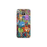 General Mobile GM 20 ile Uyumlu Grafiti Mini Tasarımlı Şeffaf Silikon Kılıf