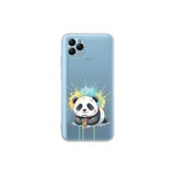 General Mobile GM 21 ile Uyumlu Splash Panda Tasarımlı Şeffaf Silikon Kılıf