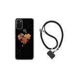 General Mobile Gm 21 Plus ile Uyumlu Kılıf Ipli Boyun Askılı Desenli Silikon Plane Heart 1721