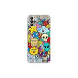 General Mobile GM 21 Pro ile Uyumlu Grafiti Doodle Tasarımlı Şeffaf Silikon Kılıf
