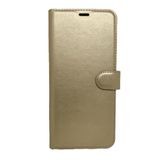 General Mobile GM 22 Plus İle Uyumlu Cüzdanlı Kapaklı Kılıf Kartlıklı Cüzdan Standlı Kopçalı Gold