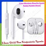 General Mobile Gm 5 Plus Uyumlu Kulaklık Mikrofonlu 3.5Mm Jaklı Ve Kablolu Kulaklık