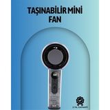General Şeffaf Kasa El Fanı | 5V 2A | 100 Kademeli Hava Akışı | Type-C Girişli - Çok Renkli