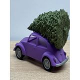 Generic 3D Baskı Mini Vosvos Dekoratif Araba Figürü, Yılbaşı Ağacı Temalı, El Yapımı, Plastik, Turuncu/Mori Pembe/Beyaz, 11x5x7.5 cm, Masa Üstü ve Vitrin Dekorasyonu (Mor)