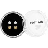 Generic Dentycrystal Diş Pırlantası Altın Vampir Gözyaşı Desenli (Avusturya Kristallerinden Oluşturulmuş Özel Set ) - Beyaz - Altın