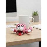 Generic Hareketli Köpek Figürlü Bardak Altlığı | 3D Baskı Mekanik Tasarım Dekoratif Coaster | Siyah-Beyaz, Altın ve Renkli Seçenekler | Masaüstü ve Ofis Dekoru - Pembe - Beyaz