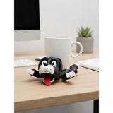 Generic Hareketli Köpek Figürlü Bardak Altlığı | 3D Baskı Mekanik Tasarım Dekoratif Coaster | Siyah-Beyaz, Altın ve Renkli Seçenekler | Masaüstü ve Ofis Dekoru - Siyah - Beyaz