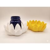 Generic Lotus Çiçeği Bardak Altlığı, Poliaktik Asit (PLA), Oval, Yeşil, Termo Reaktif, 12/14.5/17 cm