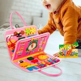 Generic Montessori Aktivite Çantası 20 Aktivite 4 Sayfa | 1-3 Yaş Eğitici Oyuncak | Motor Beceri Geliştirici Keçe Oyun Seti | Pembe