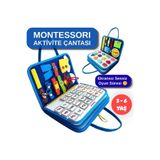 Generic Montessori Aktivite Çantası | (3-6 Yaş) - 8 Sayfa | İnce Motor & El Becerisi Geliştirici Ekransız Eğitici Keçe Oyun Seti | Mavi