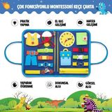 Generic Montessori Aktivite Çantası 8 Sayfa | 8 Öğrenme Becerisi | 3-6 Yaş Eğitici Oyuncak | Motor Beceri Geliştirici Keçe Oyun Seti | Mavi