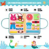Generic Montessori Aktivite Çantası 8 Sayfa | 8 Öğrenme Becerisi | 3-6 Yaş Eğitici Oyuncak | Motor Beceri Geliştirici Keçe Oyun Seti | Pembe