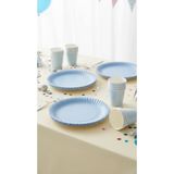 Generic PARTİCİMDEN-Açık Mavi Kullan At Kağıt Tabak Bardak Seti -8li Kombin Baby Shower Parti Seti