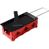 Generic Raclette Izgara, Yapışmaz Peynir Eritici, Katlanabilir Ahşap Saplı Döner Fırın Tepsisi, Spatulalı Profesyonel Peynir Eritme Tavası, Peynir, Et, Balık ve Sebzeler Için (Kırmızı) - Siyah