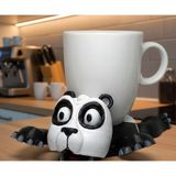 Generic Şaşkın Panda Sürpriz Bardak Altlığı | Kupa Konunca Hareket Eden 3D Baskı Panda Coaster | Masaüstü Eğlencesi