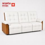 Generic Smarto Relax Berlin 3’lü Orta Konsollu Bardaklıklı Yatar Ayak Uzatmalı Ergonomik Deri Sinema TV Koltuğu (Beyaz)