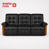 Generic Smarto Relax Berlin 3’lü Orta Konsollu Bardaklıklı Yatar Ayak Uzatmalı Ergonomik Deri Sinema TV Koltuğu (Siyah)