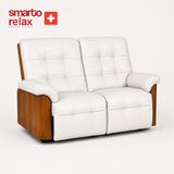 Generic Smarto Relax Berlin İkili Yatar Ayak Uzatmalı Ergonomik Deri TV Koltuğu Baba Koltuğu (Beyaz)