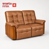 Generic Smarto Relax Berlin İkili Yatar Ayak Uzatmalı Ergonomik Deri TV Koltuğu Baba Koltuğu (Kahverengi)