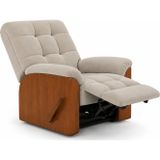 Generic Smarto Relax Ticino Manuel Mekanizmalı Ayak Uzatmalı Ahşap Yan Panelli Polyester TV Koltuğu Baba Koltuğu (Ekru)