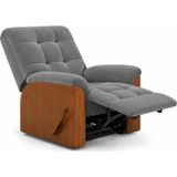 Generic Smarto Relax Ticino Manuel Mekanizmalı Ayak Uzatmalı Ahşap Yan Panelli Polyester TV Koltuğu Baba Koltuğu (Gri)