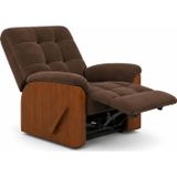 Generic Smarto Relax Ticino Manuel Mekanizmalı Ayak Uzatmalı Ahşap Yan Panelli Polyester TV Koltuğu Baba Koltuğu (Kahverengi)