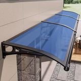 Generico Dış Mekan Şeffaf Tente - Alüminyum Çerçeveli Polikarbonat Kapı Gölgeliği, UV Koruması, Yağmur ve Kar Koruması, Dış Giriş Örtüsü, 100 x 280 cm (39 inç x 100 x 280 cm)