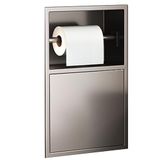 Generico Duş rafı, gömme paslanmaz çelik, su geçirmez, banyo için, duvara monte edilebilir, çöp kovası ile Şık depolama dolabı, rulo tutucu ve banyo çöp kutusu,