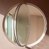Generico Havalandırma Penceresi Dönebilir, Duvara Monte Edilmiş 360° Yuvarlak Pencere, Kulplu Temperli Cam Kapı Kolu, Banyo ve Mutfak için Havalandırmalı, Beyaz 2,85 cm / 33 inç - Işığı ve Işığı