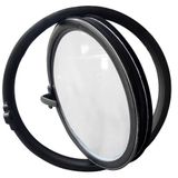 Generico Havalandırma Penceresi Dönebilir, Temperli Camlı 360° Dönebilen Yuvarlak Pencere, Banyo, Mutfak, Oyun Evi için Alüminyum Alaşımlı Tel Pencere, Siyah, 70 cm / 27,5 inç