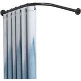 Generico Kavisli Duş Perdesi Çubuğu, L Şeklinde Ayarlanabilir - Kolay Kurulum, Paslanmaz Çelik, Köşeler için Teleskopik Tasarım (Tek Renk, 70-95 cm x 90-130 cm)