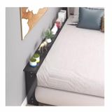 Generico Koridor Konsol Masaları, Oturma Odası için Dar Cam Sehpalar, Kanepe veya Yatak Arkası Girişi için Masif Ahşap Konsol Sehpası, Siyah 100 x 15 x 65 cm, Raflı Rustik Sehpa