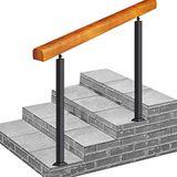 Generico Merdiven Korkuluğu, Merdiven Korkuluğu, Dış Korkuluk, Bahçe Merdiveni, Dış Merdiven Korkuluk Seti, 0-5 Adımlar için Ayarlanabilir, 1.1 ft'den 5 ft'e kademe, Barand