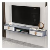 Generico Metal Asma Duvar Rafı, Çok Katmanlı Aydınlatmalı Kitaplık, Asma TV Dolabı, TV Altında Asma Raf, Duvara Monte TV Kabloları Yönetimi, İki Kişilik Daire için Küçük TV Dolabı