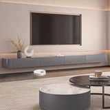 Generico Metal Asma Duvar Rafı, Çok Katmanlı Aydınlatmalı Kitaplık, Depolama Alanlı Modern TV Dolabı - Oturma Odası ve Yatak Odası için Duvara Monte Multimedya Konsolu - Şık TV Dolabı