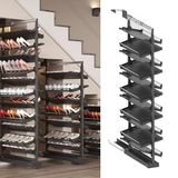 Generico Mutfak Dolabı için Genişletilebilir Köşe Rafı, Kör Köşe Döner Çıkarılabilir Raf, Ayarlanabilir Çıkarılabilir Ayakkabı Rafı, Dolap İstiflenebilir Metal Organizatör, Çözüm st