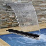 Generico Oluklu Boru Şelale Kiti Dış Mekan için Paslanmaz Çelik Şelale Çeşmesi - Havuzlar, Bahçeler, Açık Havuzlar ve Spa için Aksesuarlar ile 40 cm Sonsuzluk Bıçağı