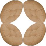 Generico Sandalye Minderleri: Yemek Sandalyeleri için Kaymaz Yuvarlak Yastıklar, 4'lü Paket, 40 x 40 cm, Kalın ve Rahat, Yumuşak ve Elastik Dolgu, Yıkanabilir, Yoga, Oturma Odası ve İçin İdeal