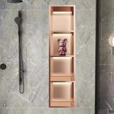 Generico Su Geçirmez Paslanmaz Çelik Gömme Duş Kabini, Duvara Monte Banyo Rafı, Paslanmaz Çelik LED Duş Niş - Banyo Eşyalarını Saklamak için Gri 2 Raflı Duvara Monte Dolap, n
