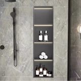 Generico Su Geçirmez Paslanmaz Çelik Gömme Duş Kabini, Duvara Monte Banyo Rafı, Paslanmaz Çelik LED Duş Niş - Duvara Monte Depolama Dolabı, 2 Katmanlı Banyo Rafı