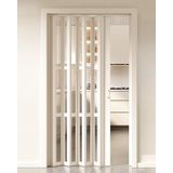 Generisch Ahşap görünümlü katlanır kapı - Banyo, ardiye, ahır için çok katlı katlanabilir akordeon kapı, kulplu çekilebilir görüş koruma duvarı (128 cm x 203 cm / 50,4 inç x 79,9 inç)