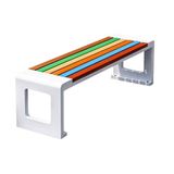Generisch Bahçe bankı, balkon ve teras için oturma bankı, hava koşullarına dayanıklı metal bank, iki kişilik, sırtsız teras sandalyesi, park ve veranda için doğal ahşap mobilya, 119 cm, rahat oturma