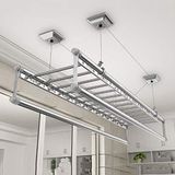 Generisch Bu 150 cm yüksekliğindeki çamaşır kurutma askısı alüminyum alaşımdan 4 çubuklu tavan montajı için idealdir ve balkon için yer tasarrufu sağlayan bir çözümdür.